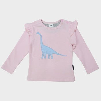 Dino Applique Top - Pink