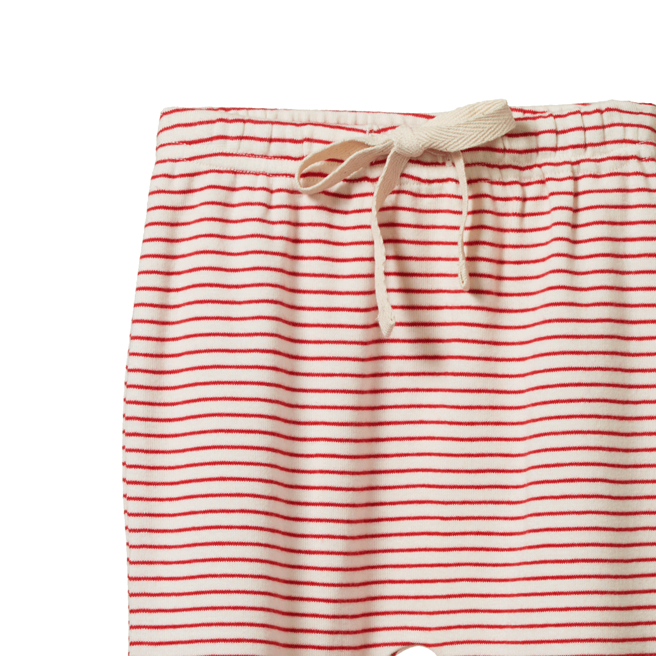 Footed Rompers- Red Pinstripe