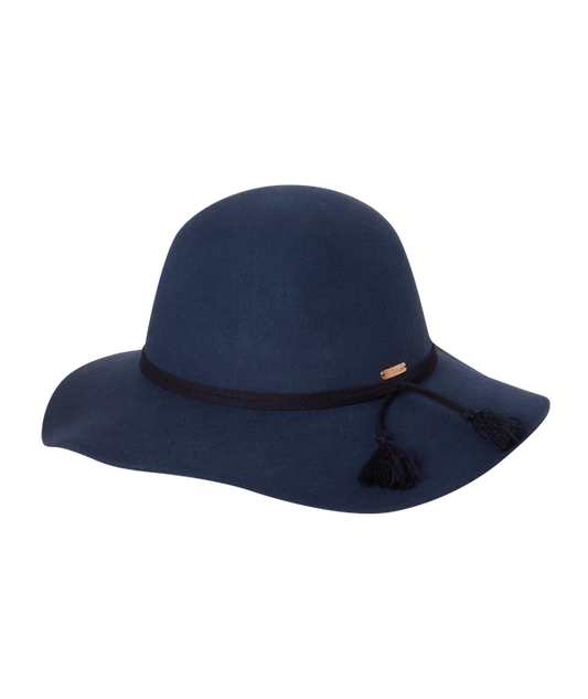 Aubrie Wide Brim Navy Hat