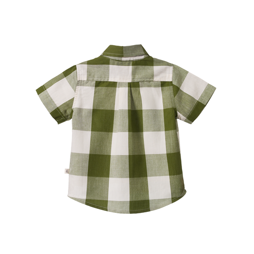 Short Sleeve Ira Button Up Shirt-Jungle Check