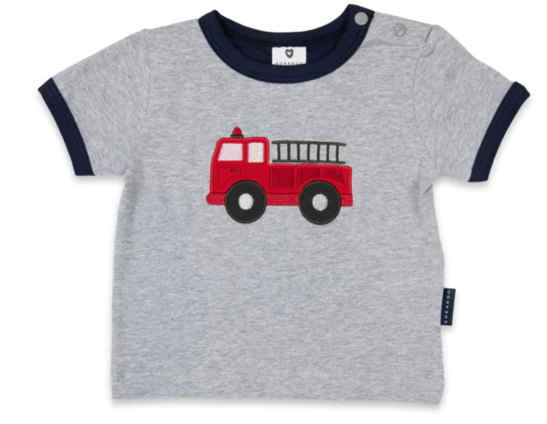 Fire Truck Applique Tees (White or Grey)