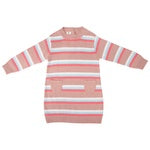 A Line Striped Knit Dress - Dusty Pink