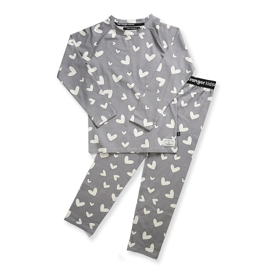 Winter Heart Pyjamas - Grey Marl