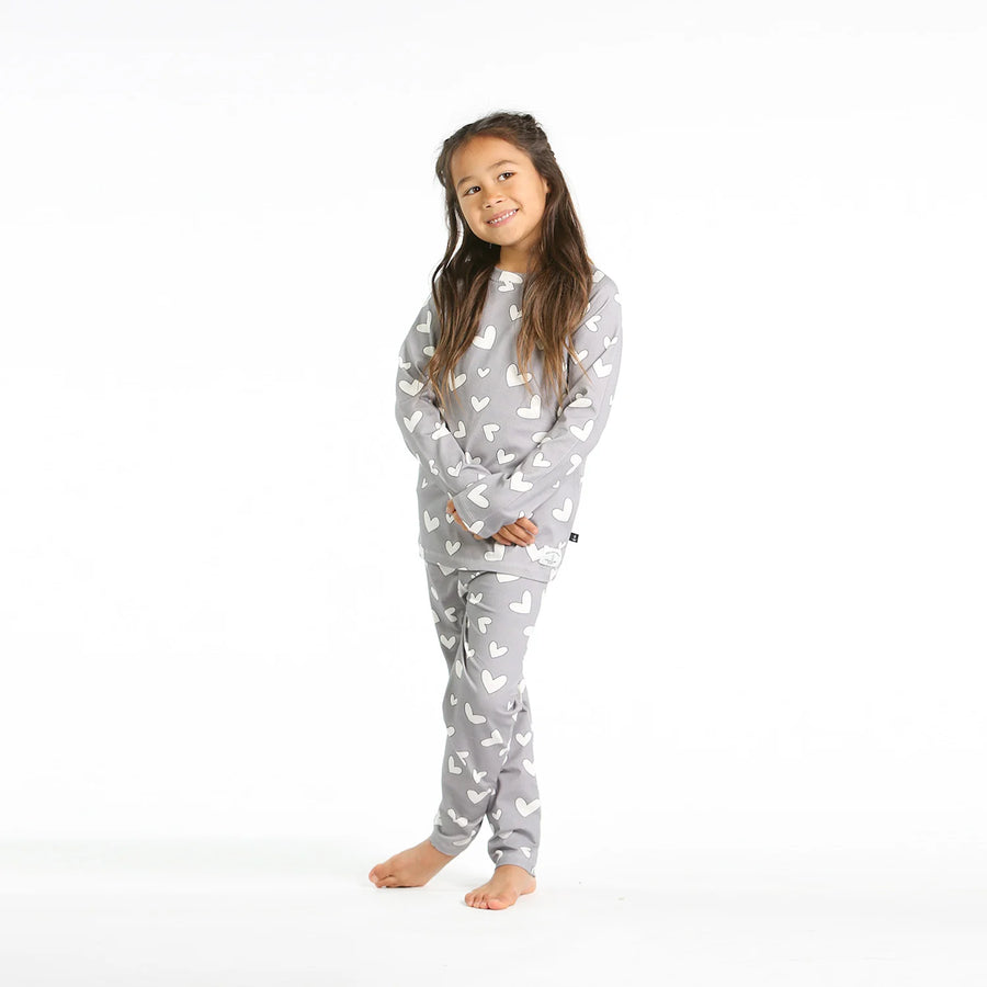 Winter Heart Pyjamas - Grey Marl