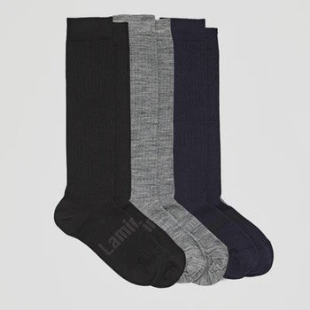 Grey Rib Knee High Socks