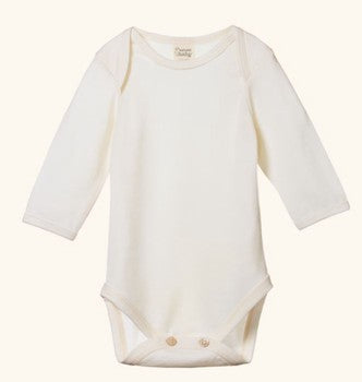 Merino Long Sleeve Bodysuit - Natural