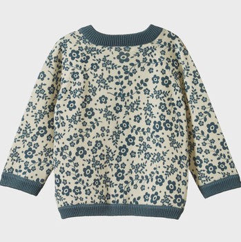Piper Cardigan - Large daisy belle blue print