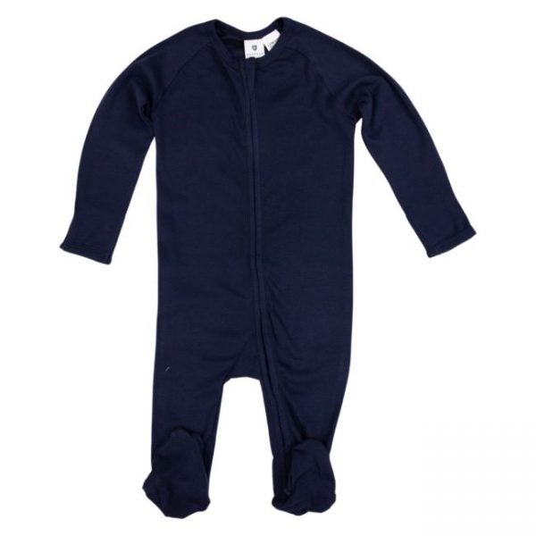 Double Zip Romper - Navy Blue