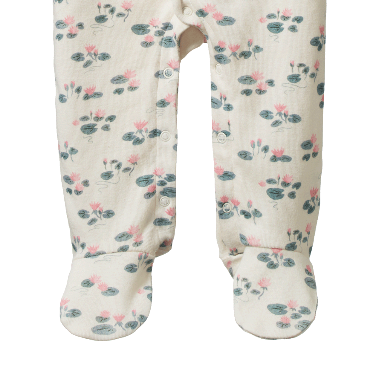 Footed Rompers - Waterlilies Print