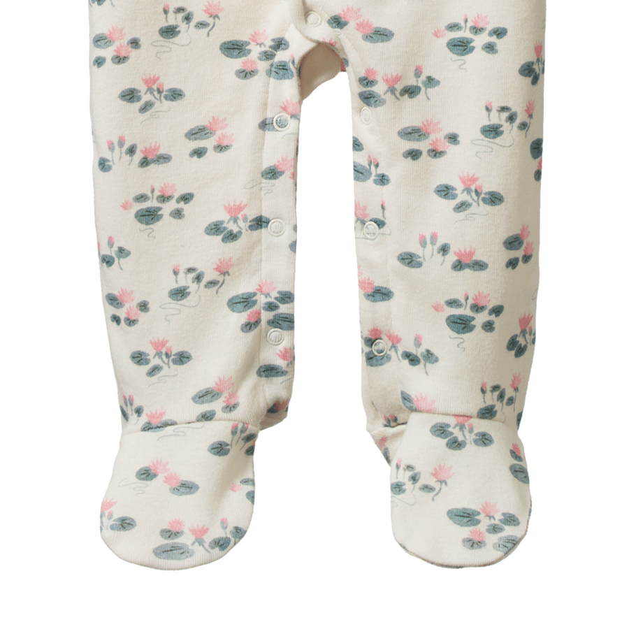 Footed Rompers - Waterlilies Print