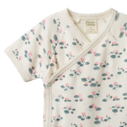 Short Sleeve Kimono Bodysuit - Waterlilies Print