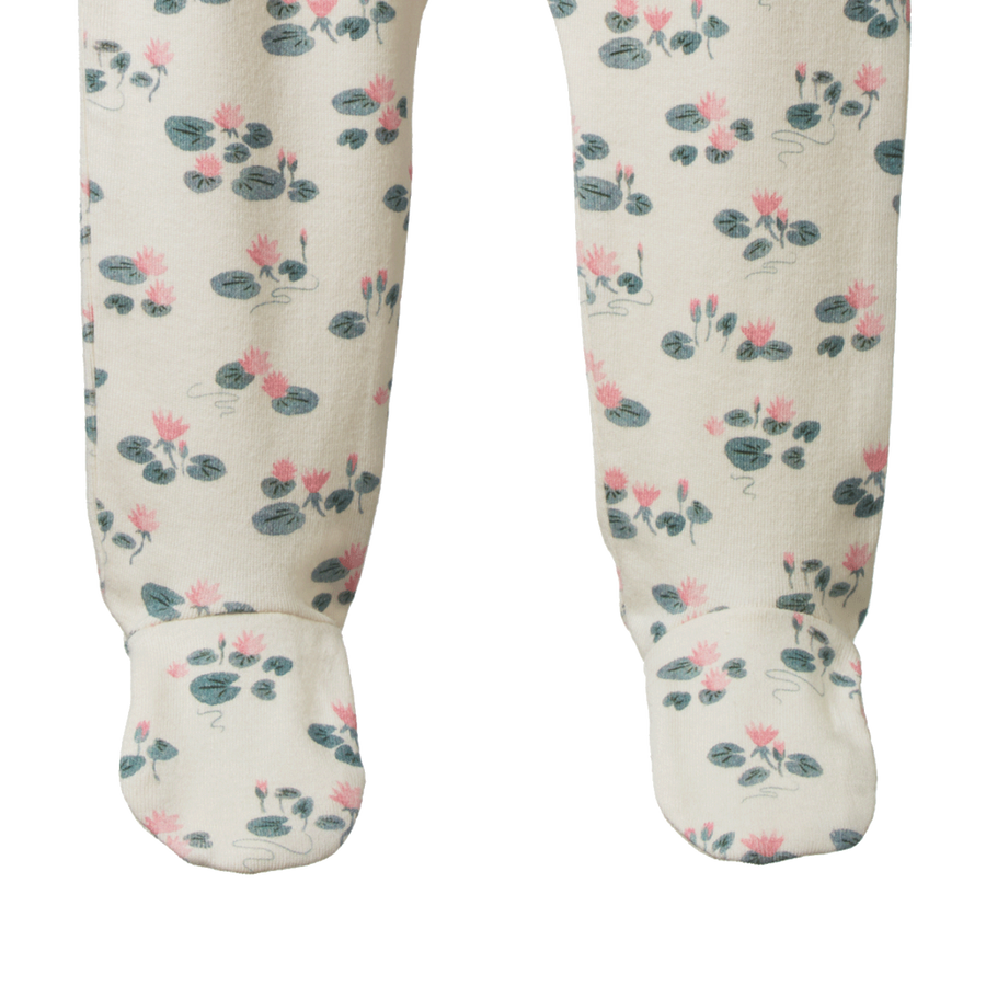 Footed Rompers - Waterlilies Print