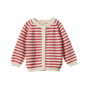 Piper Cardigan - Red Sailor Stripe