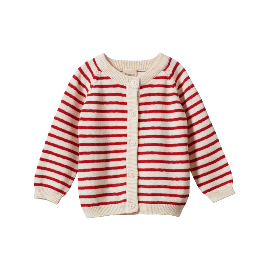 Piper Cardigan - Red Sailor Stripe