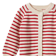 Piper Cardigan - Red Sailor Stripe