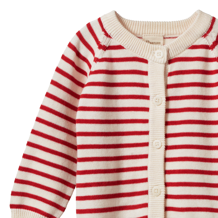 Piper Cardigan - Red Sailor Stripe