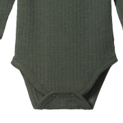 Long Sleeve Pointelle Bodysuit - Thyme