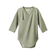 Merino Pointelle Long Sleeve Bodysuit - Seedling