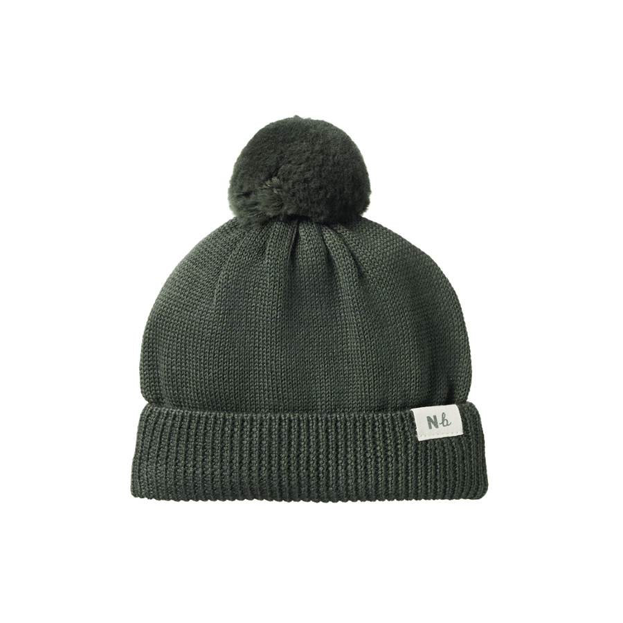 Alpine Merino Pom Pom Beanie - Thyme