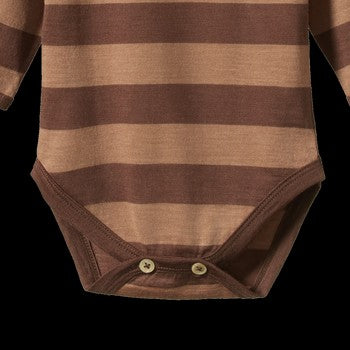 Merino Long Sleeve Bodysuit - Bear Bold Stripe