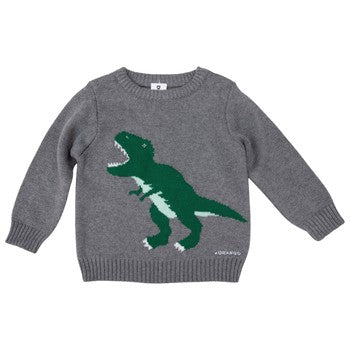 Dino Knit Sweater- Charcoal