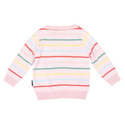 Knit Striped Sweater-Pink