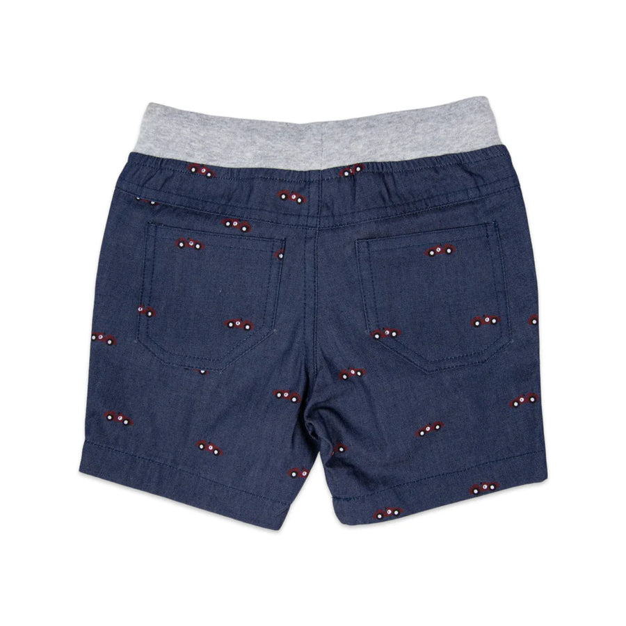 Race Car Embroidered Shorts - Dark