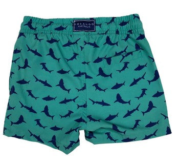 Shark Print Boardies - Green