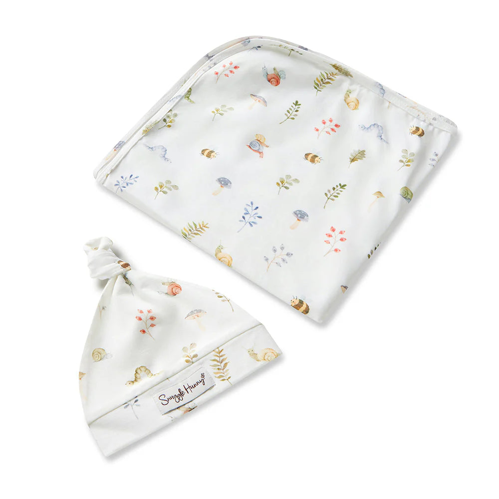 Garden Friends Organic Jersey Wrap & Beanie Set