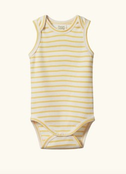 Cotton Singlet Bodysuit - Sunshine Sailor Stripe