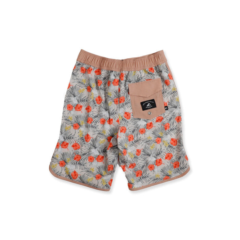 Tropics Long Board Short - Tan Floral