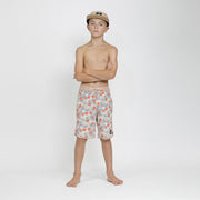 Tropics Long Board Short - Tan Floral