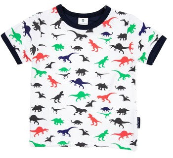 Dinosaur Print Tee- White