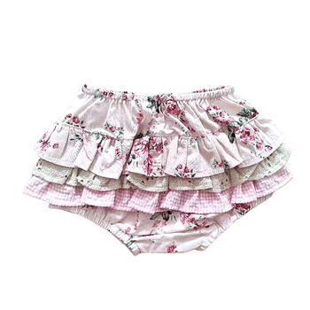 Tea Rose Frilly Bottom Nappy Cover