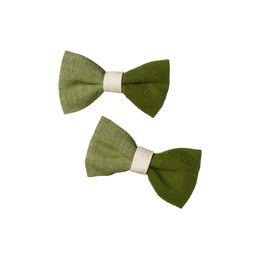 Bow Hair Clips 2 Pack-Jungle Check. Small